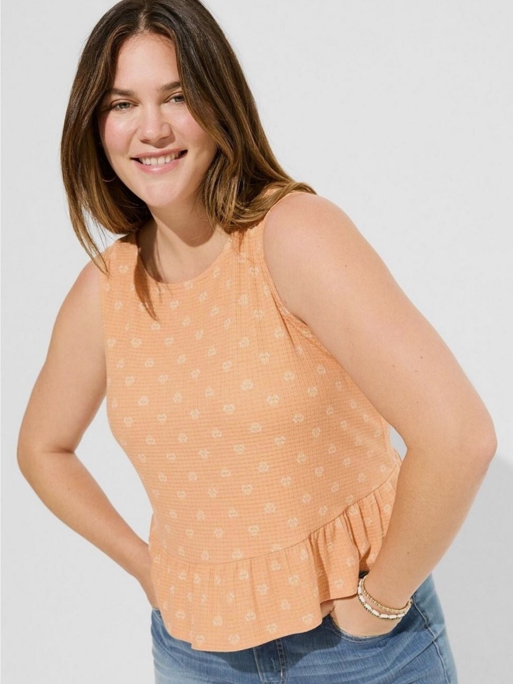Torrid Texture Knit High Neck Ruffle Crop Top